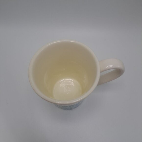 Pier 1 Atlas Blue Green Paisley White 12oz  Mug Cup Coffee Tea Discontinued - Picture 7 of 9